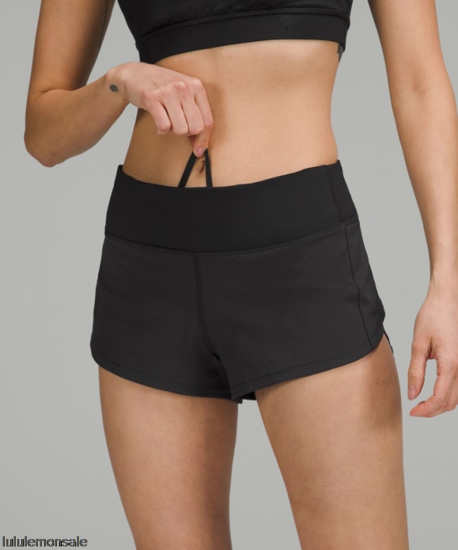 Lululemon Damen DELULU357 | Speed Up Low-rise Liniert Short 25 Schwarz